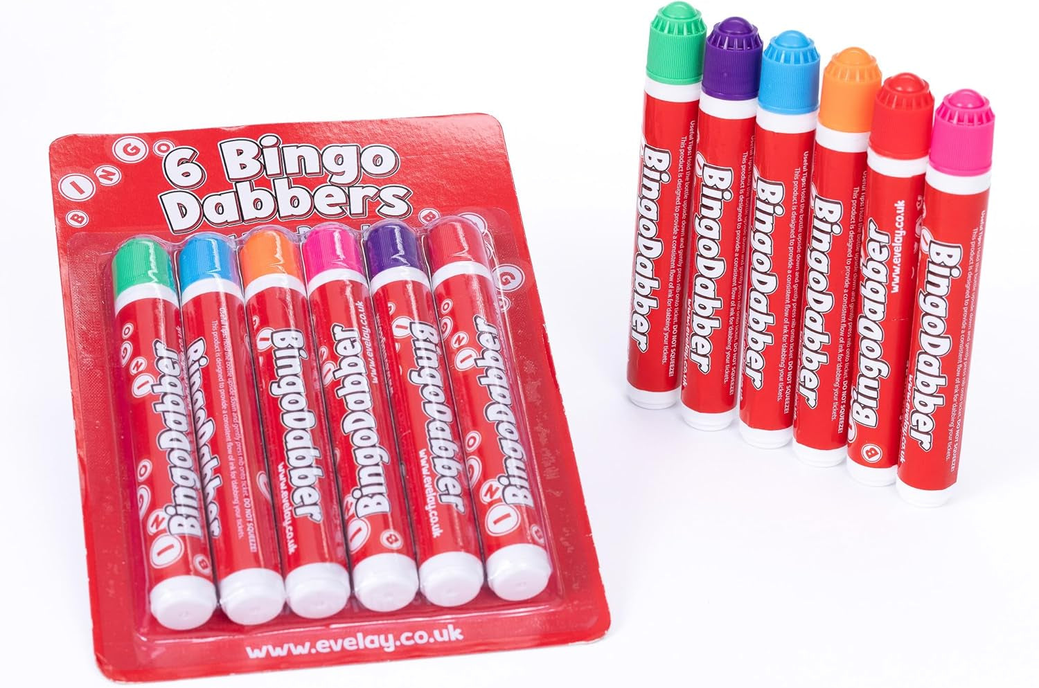 Bingo Dabbers Markers Mixed Colours Pens for Bingo Tickets Games - Pack of 6
