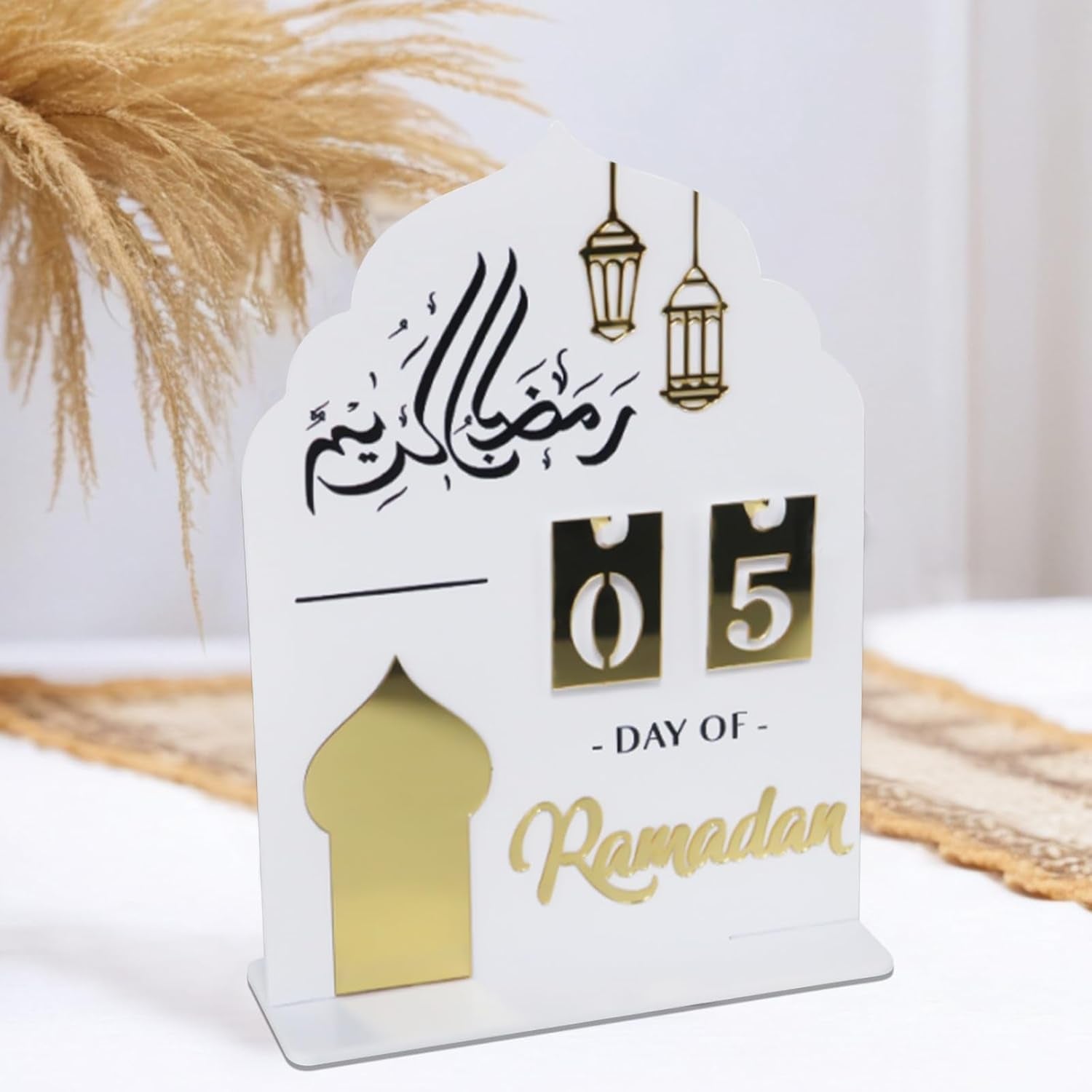Ramadan Advent Calendar, Acrylic Ramadan Calendar, 30 Days Countdown Calendar Ramadan Calendar, for DIY Eid Decorations, Home and Party Gifts, Exquisite Ramadan Ornament