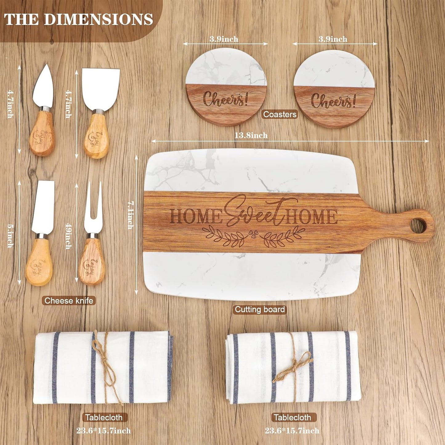 New Home Gifts,House Warming Gifts New Home,Unique Housewarming Gift Baskets for New House, New Home, Couples, Women,Cutting Board Set Gifts for New Homeowners