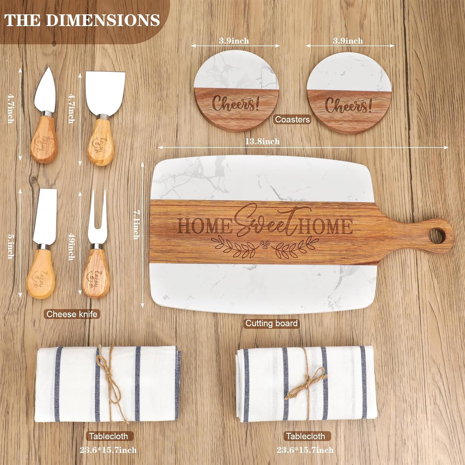New Home Gifts,House Warming Gifts New Home,Unique Housewarming Gift Baskets for New House, New Home, Couples, Women,Cutting Board Set Gifts for New Homeowners