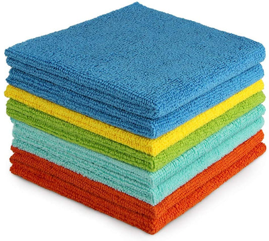 Microfibre Cloth Pack of 8, Multifunctional Reusable Cleaning Cloths, Lint Free Streak Free Washable Cloth Duster for House, Kitchen, Car, Motorbike, Windows 30 X 30 Cm