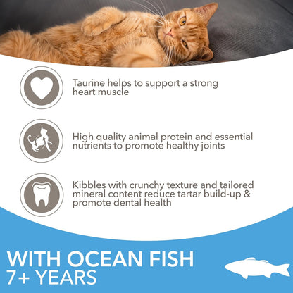 Complete Dry Cat Food for Senior 7+ Cats with Ocean Fish 800 G