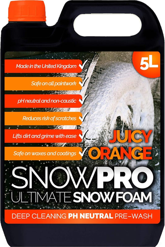 Snow Foam Shampoo Car Wash Soap 5L Ph Neutral Vehicle Cleaning Detailing Pre Wash Orange Fragrance