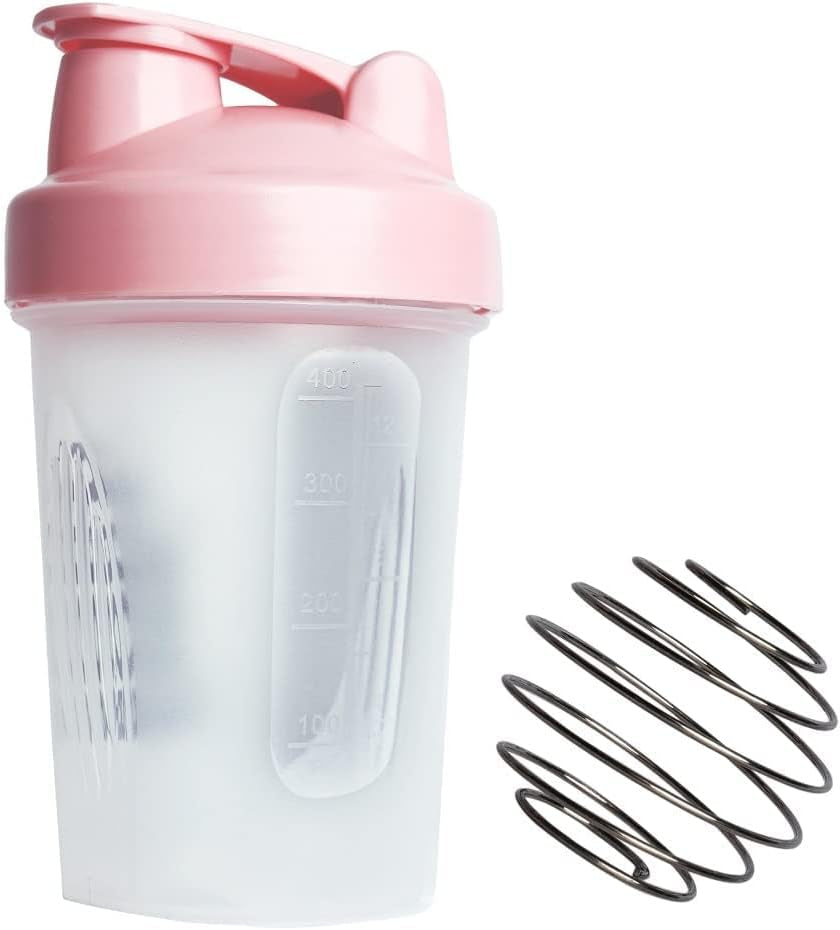 Protein Shaker Bottle 400Ml with Mixball in Pink | BPA Free Small & Easy to Grip & Temperature Safe