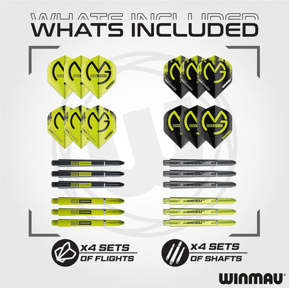 Michael Van Gerwen Mvg Gift Sets - 50 Piece Darts Set with 4 Sets of Shafts, 4 Sets of Flights plus Accessories