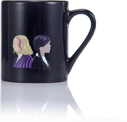 Wednesday Official Heat Changing Mug of Wednesday and Enid | Heat Reveals the Nevermore Dorm Window | Official Gift Mug for Fans of the Wednesday Series on Netflix
