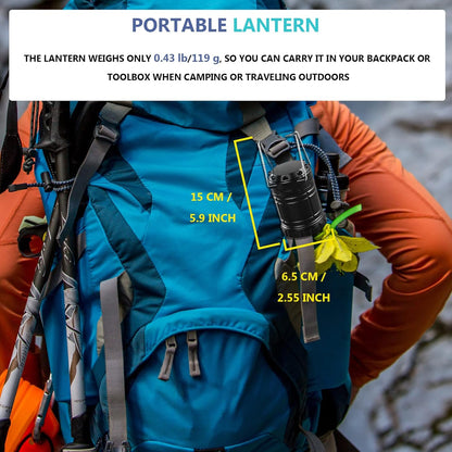 Camping Lights, 2 X Camping Lantern Battery Operated Portable LED Camping Lamp with Foldable Hook, Tent Lights Waterproof Outdoor Hanging Lamp for Emergency, Hiking, Camping, Black