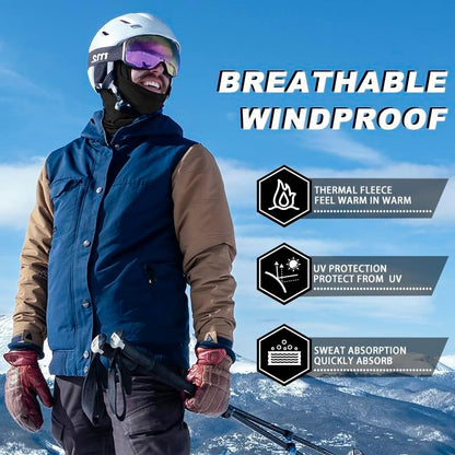 Ski Mask Cycling Balaclava Windproof, Thermal Neck Gaiter Soft Full-Mask Polar Fleece Headwear 4 Colors for Autumn Winter Skating, Skiing, Running, Cycling