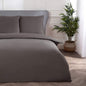 Block Microfiber Plain Dye Duvet Cover Quilt Bedding Set with Pillowcases Easy Care Soft Warm Cosy - 200Cm X 200Cm + 2 80Cm X 80Cm - Grey