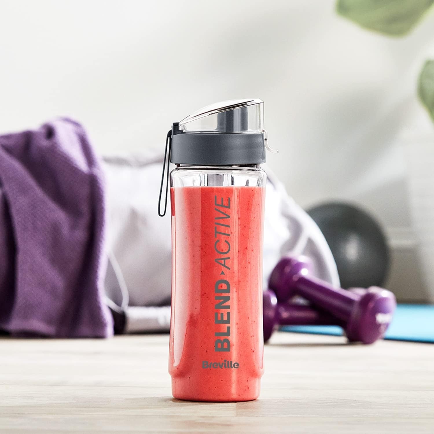 Blend Active Bottle (600Ml) | Clear Smoothie Bottle | Leak Proof | Grey Lid [VBL247]