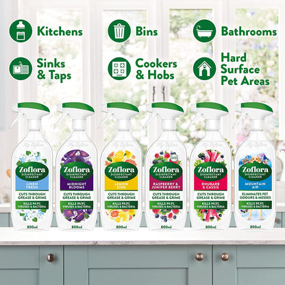 Linen Fresh Multipurpose Disinfectant Spray, Antibacterial Multi-Surface Cleaner, Pet-Friendly, Kills 99,9% of Bacteria & Viruses, 1 X 800Ml