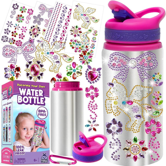 Decorate Your Own Water Bottle Craft Kits for Kids – 6 Year Old Girl Gifts, Valentines Gifts for Kids, Birthday Gifts for Girls, Arts and Crafts for Kids Ages 6-12