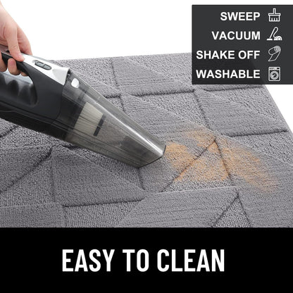 Door Mats Indoor, 50 X 80 Cm, Machine Washable inside Door Mat, Dirt Trapper Soft Doormats, Super Absorbent Entrance Rug, Non-Slip Floor Mat for Front Back Door, Pets and Dogs (Grey)