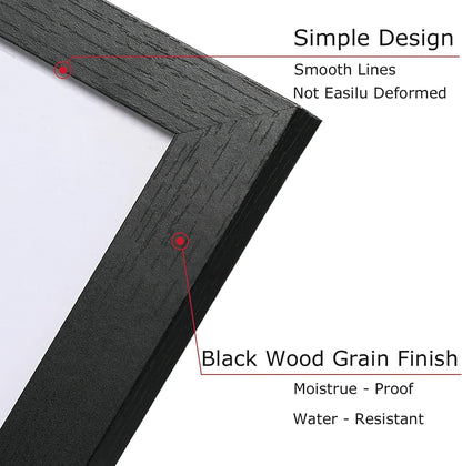 Picture Frame A4, Versatile A4 Black Picture Frame 21 X 29.7Cm, Display, Landscape or Portrait Orientation, Wall-Mount & Desk Stand