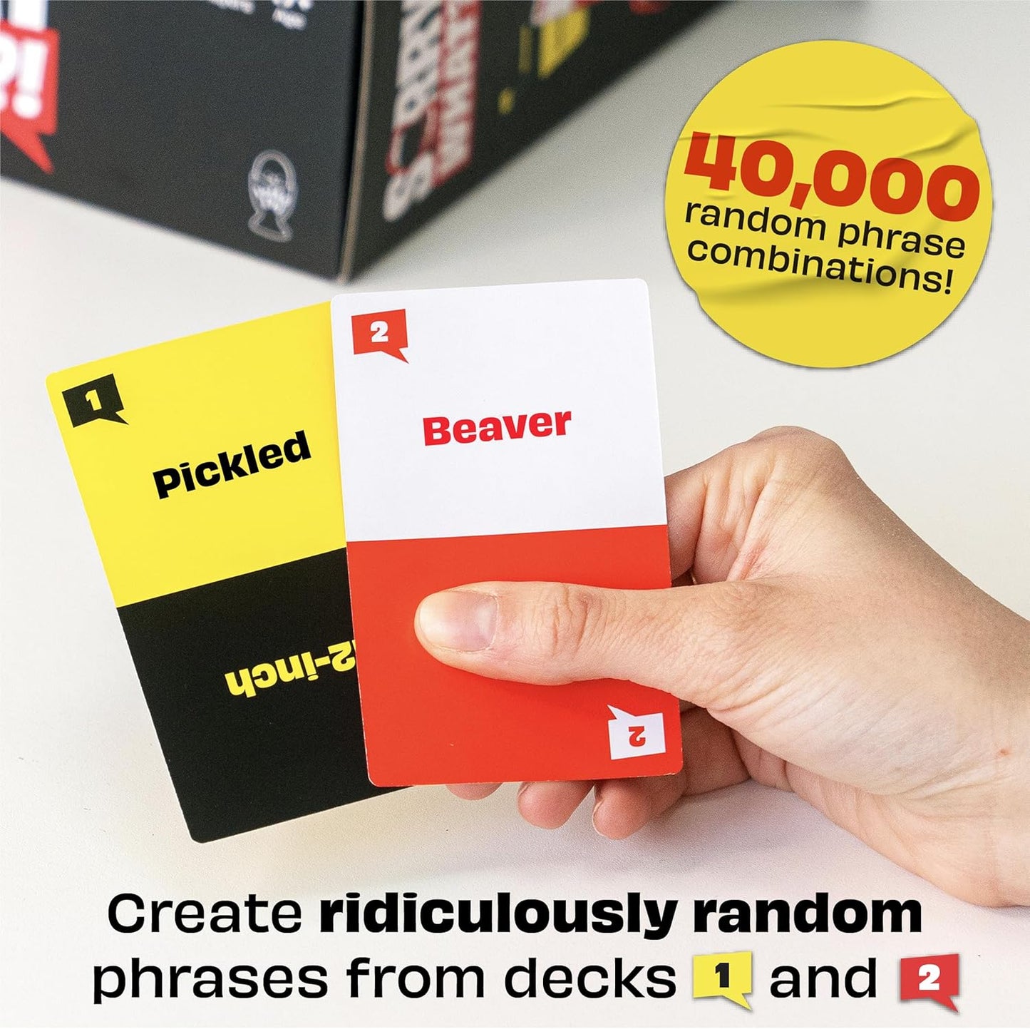 Sorry What - Hilarious Terrible Lip Reading Adult Card Game - Based on the Headphone Challenge Tiktok Trend - 2+ Players 40,000 Funny Word Phrase Combinations - Party Game for Adults, Birthday Gifts