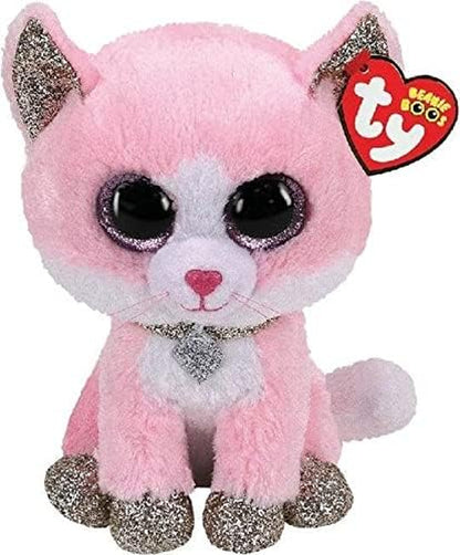 2007516 Fiona Cat Beanie Boo Pink Stuffed Animal, Multicoloured