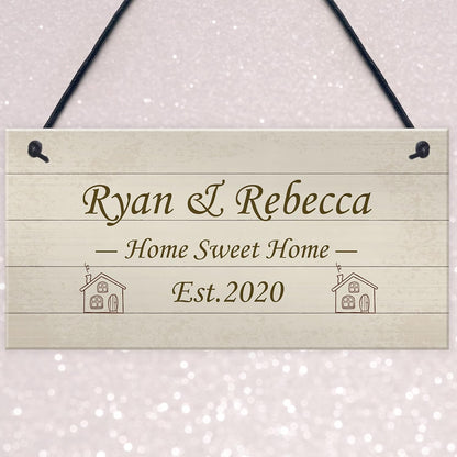 Home Sweet Home Sign PERSONALISED Welcome New Home Gift for Friend