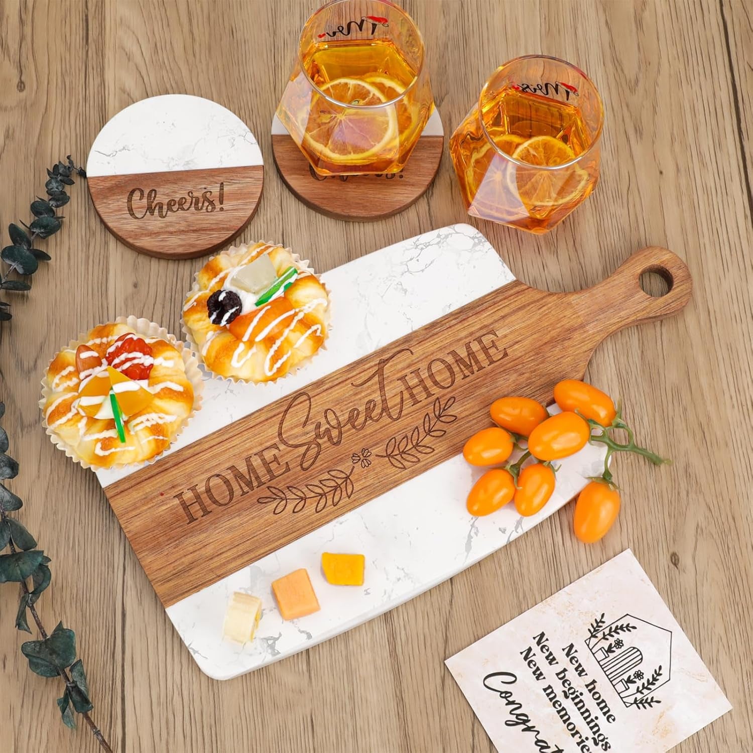 New Home Gifts,House Warming Gifts New Home,Unique Housewarming Gift Baskets for New House, New Home, Couples, Women,Cutting Board Set Gifts for New Homeowners