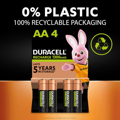 Rechargeable AA Batteries (Pack of 4), 2500 Mah Nimh, Pre-Charged, Our No.1 Longest Lasting Rechargeable Battery