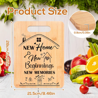 New Home Housewarming Gifts - House Warming Gifts for New Home, Bamboo Chopping Board New House Gift Ideas, New Home Essentials Cutting Board, Kitchen Gift for Couples Friend Family