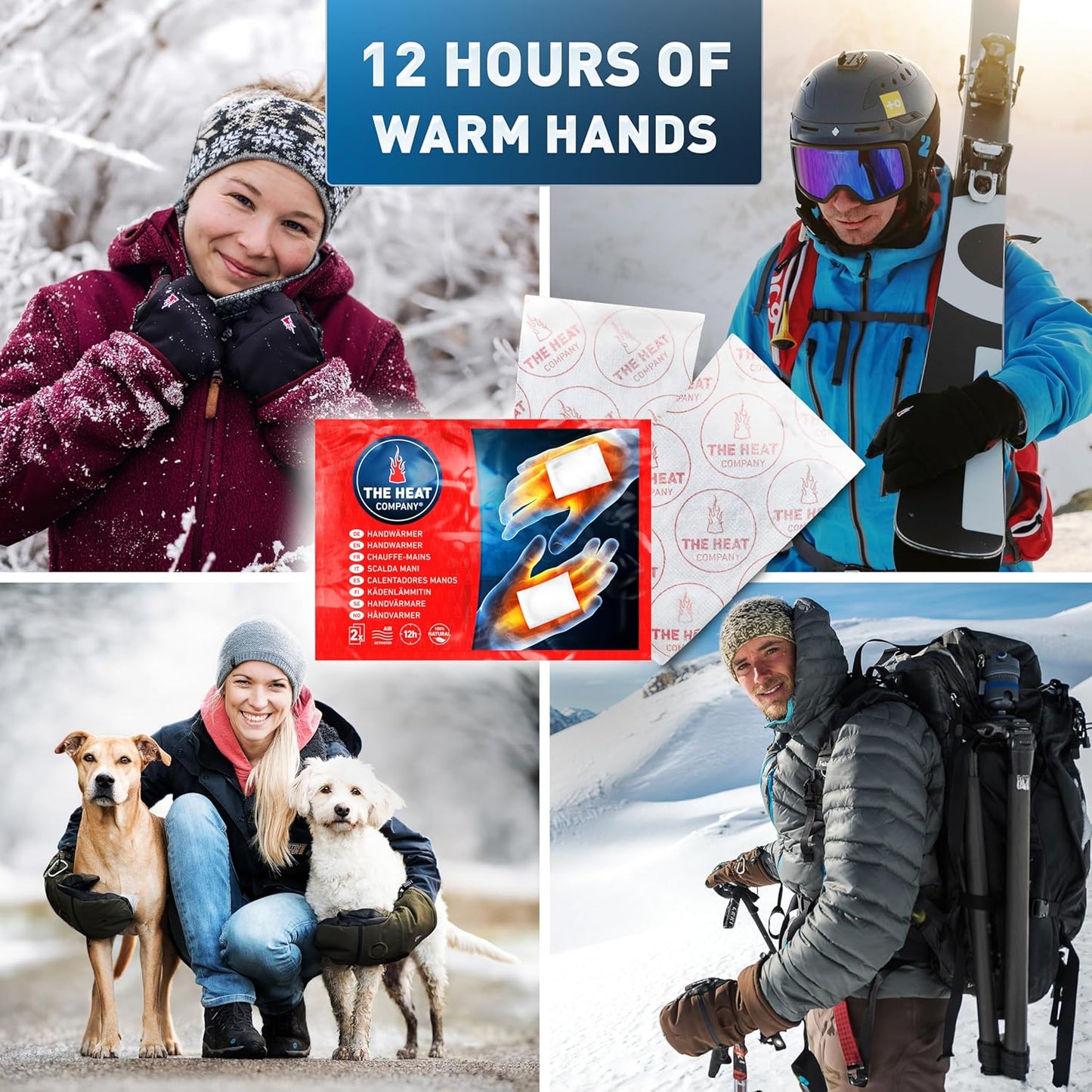 Handwarmers - 10 or 40 Pairs - EXTRA WARM - Hand Heat Pads - 12 Hours Warm Hands - Instant Heat - Air Activated - Purely Natural