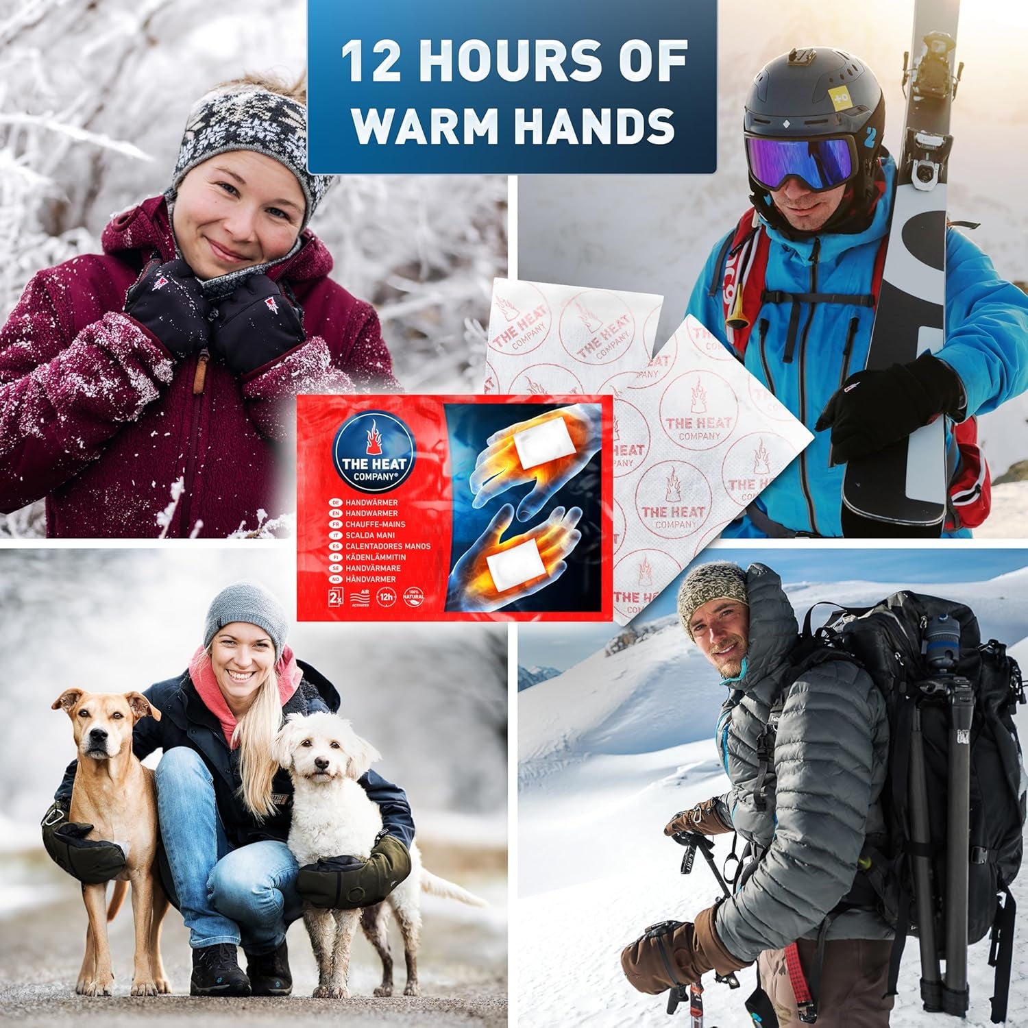 Handwarmers - 10 or 40 Pairs - EXTRA WARM - Hand Heat Pads - 12 Hours Warm Hands - Instant Heat - Air Activated - Purely Natural