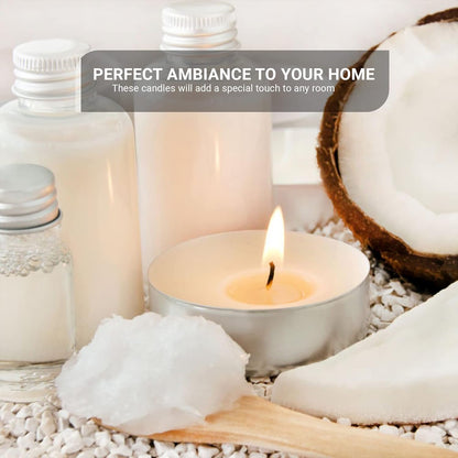 Tea Lights Candles 4-Hour Burn (50 Pack) - White T Lights - Unscented 3.8 X 2.3 Cm - 4Hr -