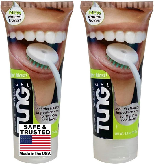 Gel Natural with Mint Blast 3Oz (85G) | Tongue Cleaner | Fights Bad Breath | Eliminates Odour | Halitosis | for Fresh Breath Pack of 2