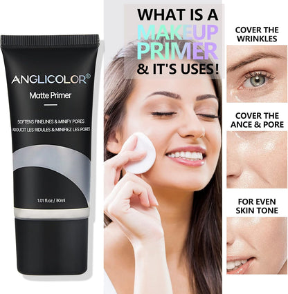 Primer, Matte Primer,Face Foundation Primer Makeup Primer for All Skin Types,Long Lasting Hydrating Smoothing Isolated Moisturizing Oil Free Effect Make up Base,Pore Minimizer (30Ml)