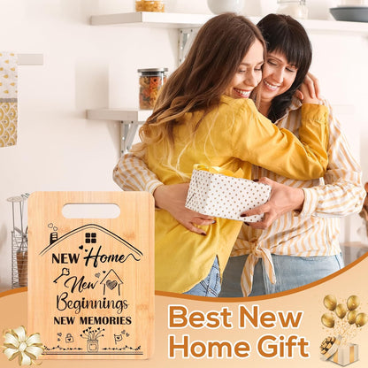 New Home Housewarming Gifts - House Warming Gifts for New Home, Bamboo Chopping Board New House Gift Ideas, New Home Essentials Cutting Board, Kitchen Gift for Couples Friend Family