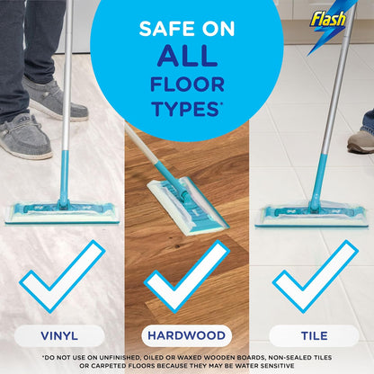 Speed Mop Starter Kit, All-In-One Floor Mopping System (4 Wet + 4 Dry Pads),  Floor Mop,  Mop Refill Pads