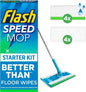 Speed Mop Starter Kit, All-In-One Floor Mopping System (4 Wet + 4 Dry Pads),  Floor Mop,  Mop Refill Pads