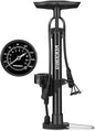 Bike Pump with Pressure Gauge, Bicycle Pump with Presta & Schrader Valves Bike Pump for All Bikes, Foot Pump for Car Tyres, Road Mountain Bikes & Balls
