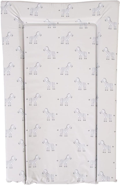 Changing Mat Tree Tops. Unisex Baby Changing Mat (74 X 48 X 3.5Cm) with Animal Pattern Design and Raised Padded Edges (White/Grey Zebra Design)