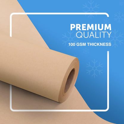 Heavy Duty Brown Kraft Wrapping Paper Roll 90Gsm (500Mm X 25M)