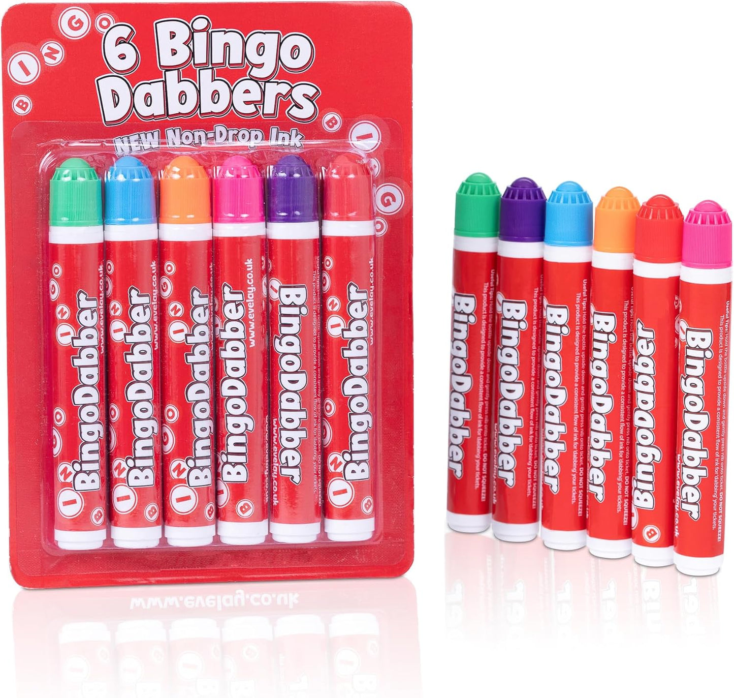 Bingo Dabbers Markers Mixed Colours Pens for Bingo Tickets Games - Pack of 6