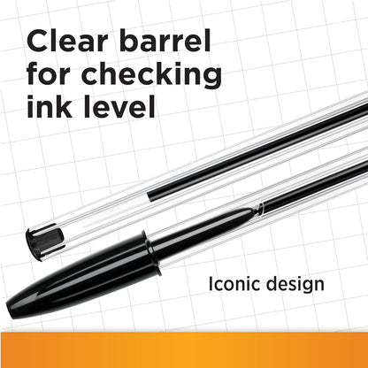 Cristal Original Ballpoint Pens Medium Tip (1 Mm) – Black, Box of 10