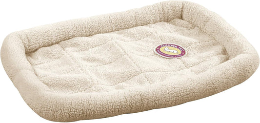 Sherpa Crate Beds - Comfortable Bumper-Style Beds for Dogs and Cats, X-Small, Natural Beige