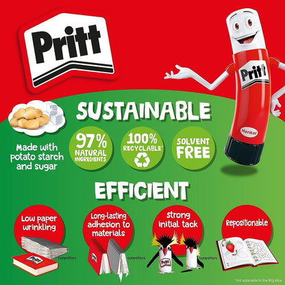 Glue Stick, Safe & Child-Friendly Craft Glue for Arts & Crafts Activities, Strong-Hold Adhesive for School & Office Supplies, 43G (Pack of 5)