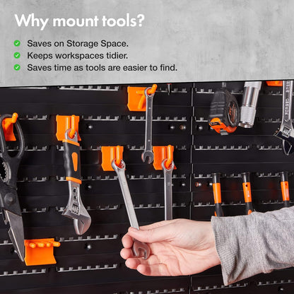 Garage Tool Storage with Shelf & Pegboard for Multiple Tools, Garden Tool Rack for Easy Access to 50+ Tools and Accessories, Tool Board for All You Need for Gardening & DIY