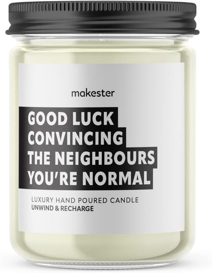 New Home Candle - 220G Soy Wax with Madagascan Vanilla, Jasmine & Sugared Almond - Housewarming or New Home Gift for Couple Moving in - Funny Candles by