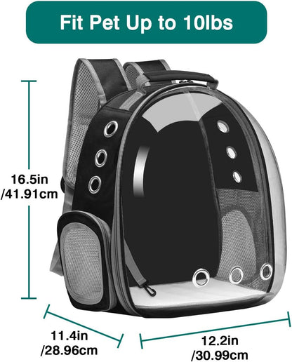 Cat Carrier Backpack, Pet Carrier Backpack Front Pack for Small Medium Cat Puppy Dog Carrier Backpack Bag Space Capsule, Pet Carrier for Travel Hiking Walking Camping (Black)