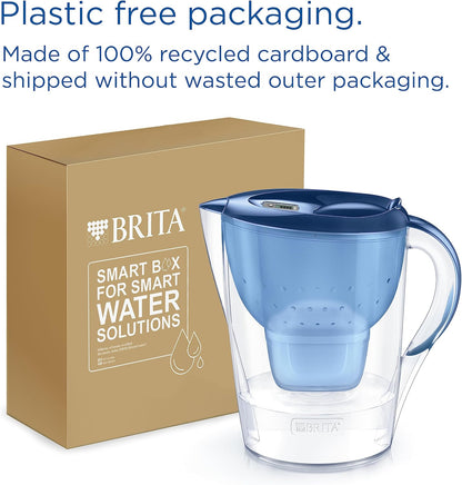 Marella XL Water Filter Jug Blue (3.5L) Incl. 1X MAXTRA PRO All-In-1 Cartridge - Large-Volume Jug with Digital LTI and Flip-Lid - Now in Sustainable Smart Box Packaging