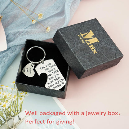 Stainless Steel Step Daddy Keyring - 'Thank You for Being the Dad You Didn'T Have to Be