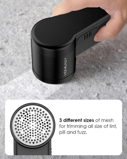 Fabric Shaver,  Portable Lint Remover Debobbler Clothes Shaver, Bobble Remover for Clothes Adjustable 2 Speed Lint Shaver with 3 Blades Included (Black)
