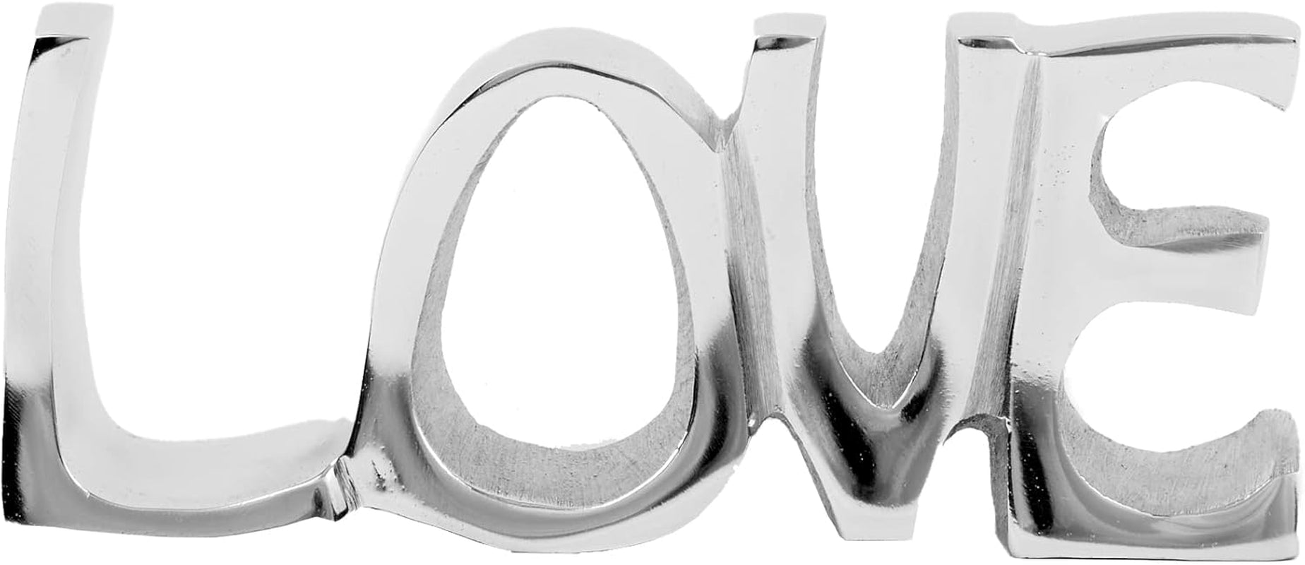 Recycled Metal 'Love' Sign | 20Cm X 8.5Cm | Fair Trade and Handmade | Metal Fireplace Ornament Gift New Home Decor