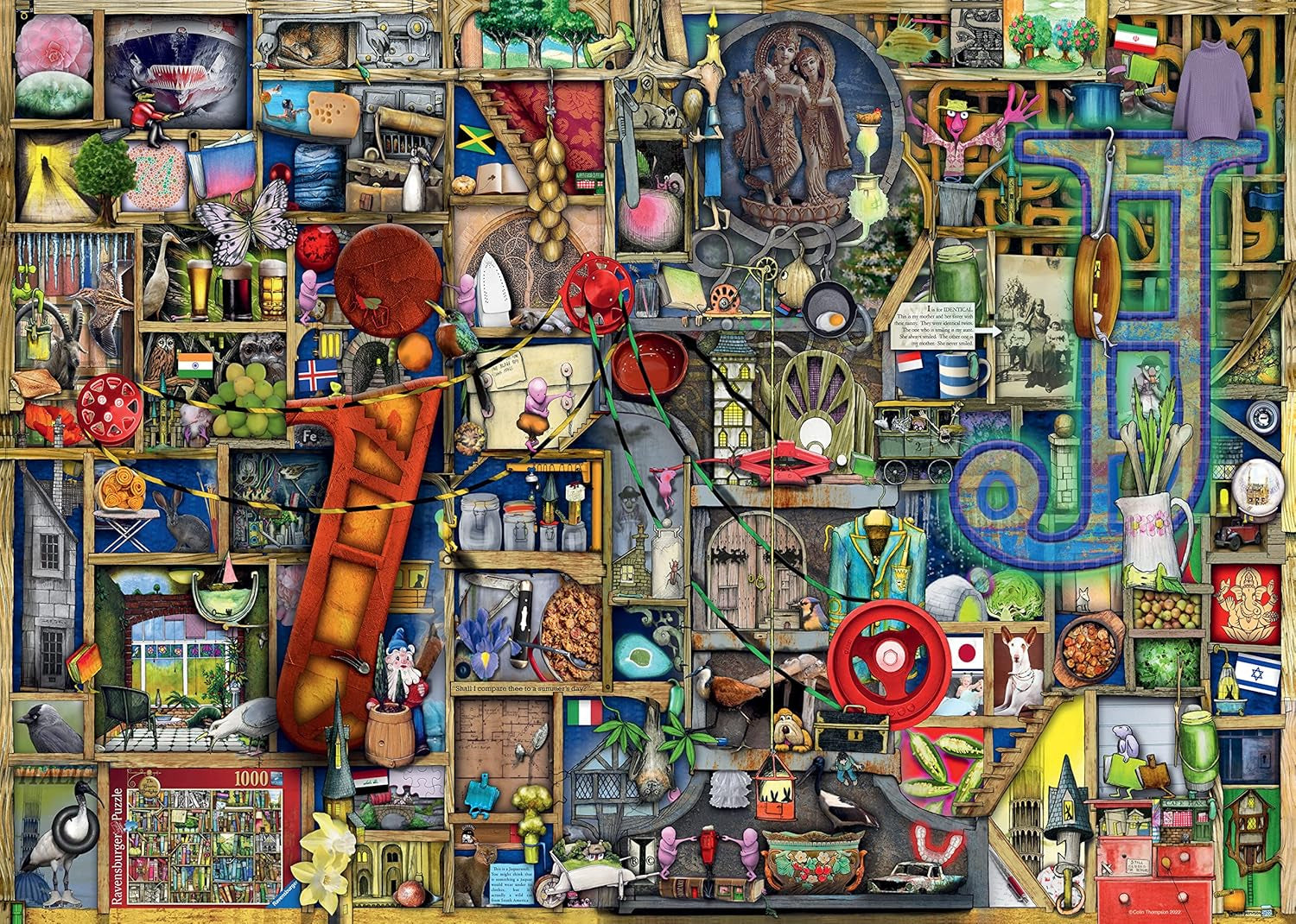 Colin Thompson Awesome Alphabet I & J 1000 Piece Jigsaw Puzzle for Adults & Kids Age 12 Years Up
