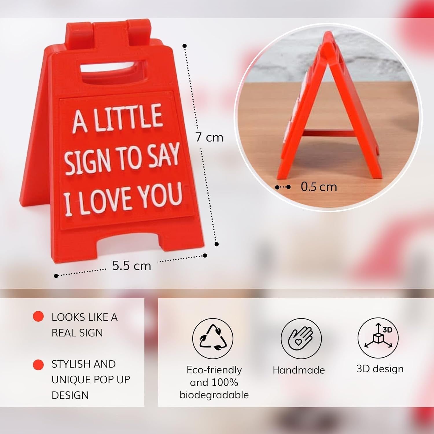 Valentines Day Gifts - Romantic I Love You Sign - Fun Boyfriend Valentine'S Day Gift - Cute Birthday, Christmas, Wedding Gift for Girlfriend, Wife, Fiancee - Mini Sign Decoration