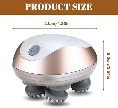 Electric Scalp Massager, Cordless Head Massager Scalp with 3 Modes, Waterproof Rechargeable Handheld Massager for Deep Cleansing/Stress Relief/Hair Growth, Gift for Women Men