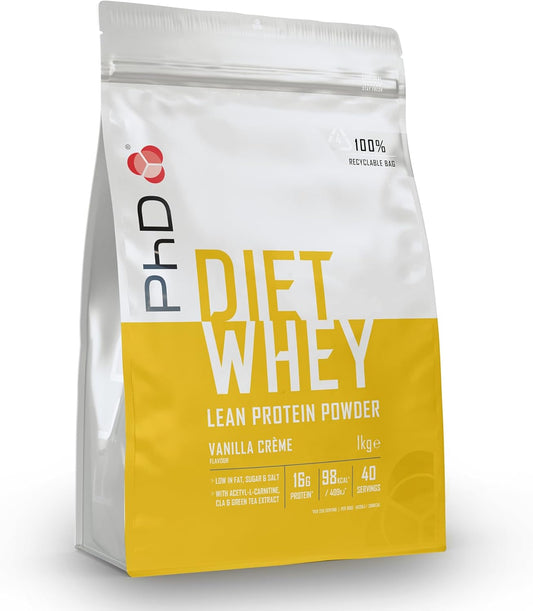 Nutrition Diet Whey High Protein Lean Matrix, Vanilla Crème Whey Protein Powder, 16G of Protein, 40 Servings per 1 Kg Bag